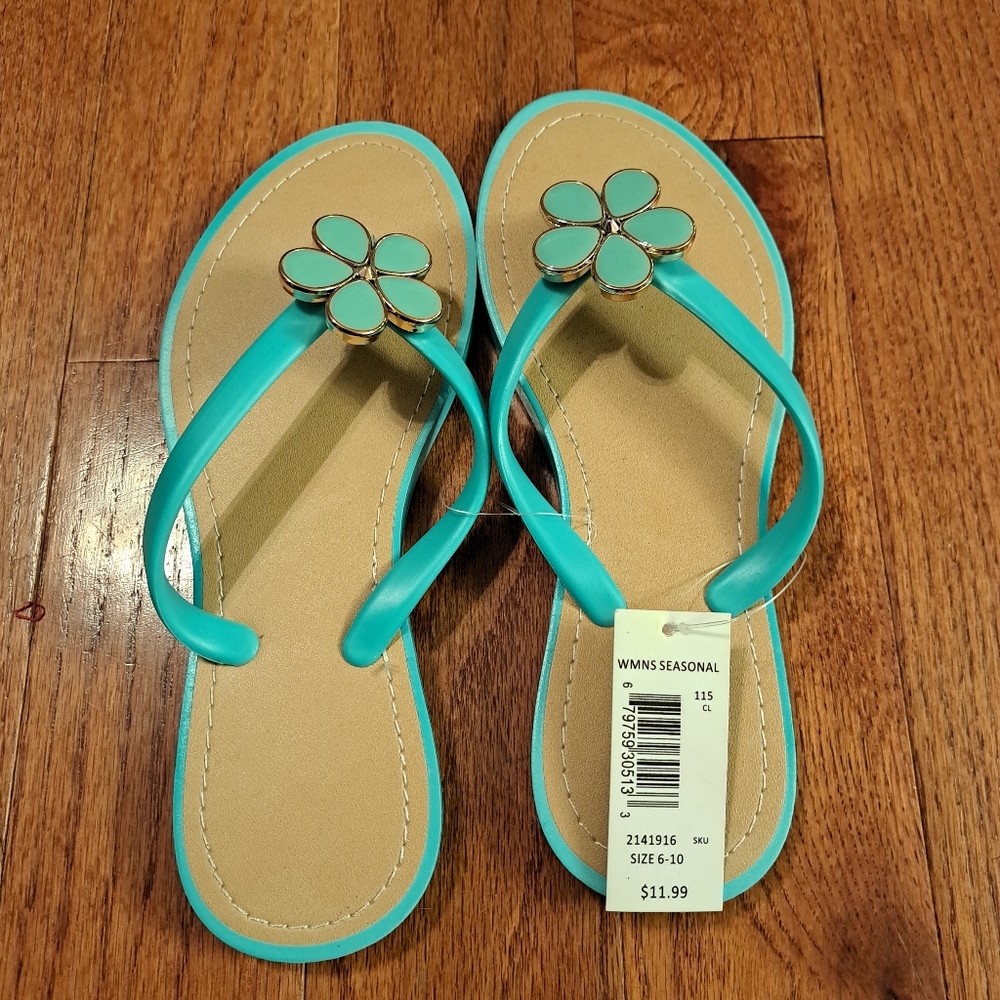 Flip flops with flower